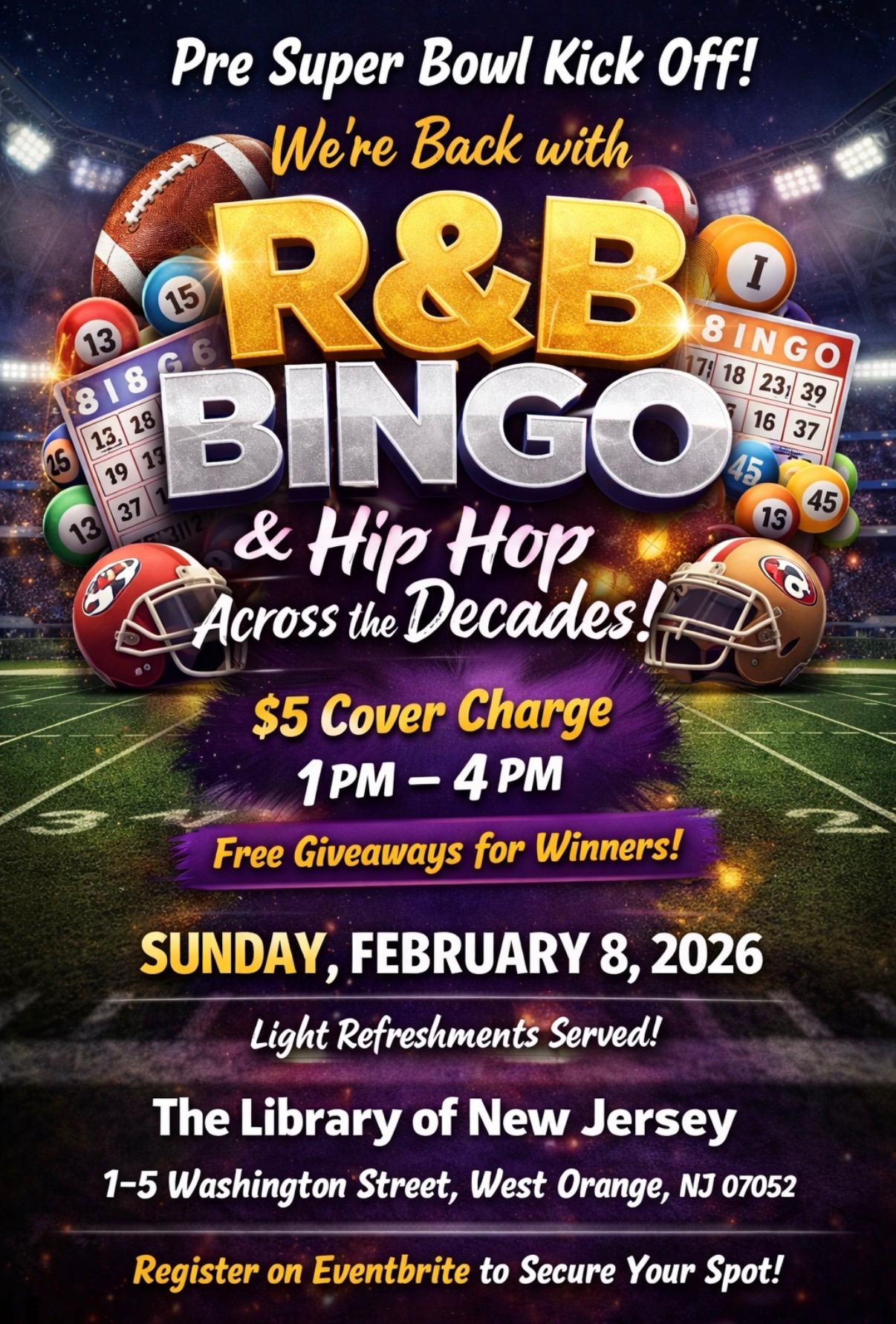 Pre Super Bowl Kick Off - R&B Bingo and Hip Hop Across the Decades